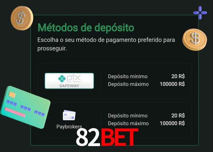 O cassino 82Bet oferece uma grande variedade de métodos de pagamento